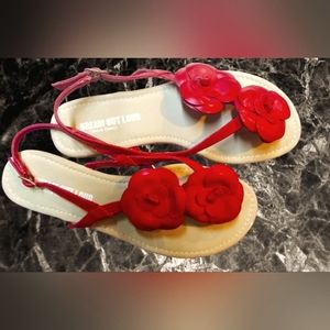 Selena Gomez Dream Out Loud Red Rose Zahara Sandals Size 6